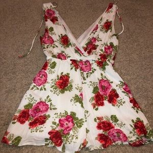 White floral romper.